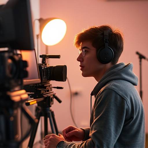 Atelier de montage: un √©tudiant travaillant sur une station de montage vid√©o.